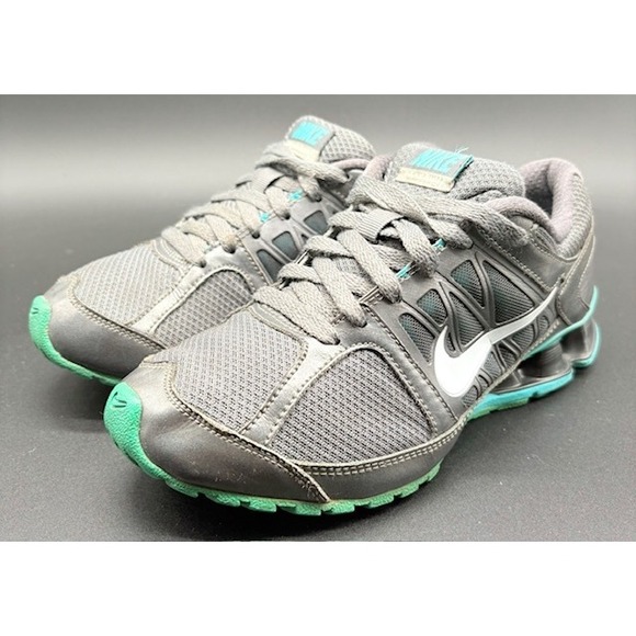 Nike Shox Turbo Women's size 6.5 Running Shoes Gray Aqua White Sneakers - Picture 1 of 8